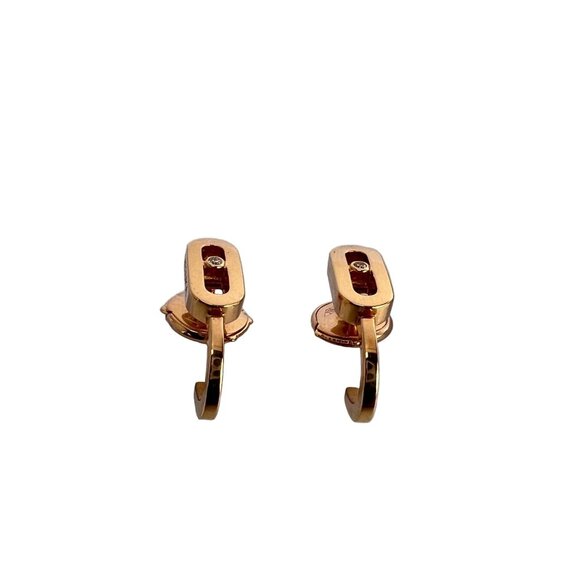 Messika Move Uno Mini Hoops Yellow Gold Diamond Earrings - Picture 4 of 16